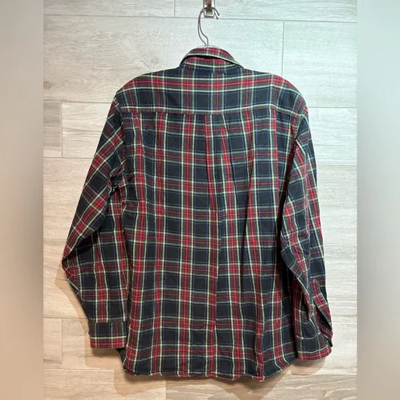 L.L.Bean Scotch Plaid Flannel Shirt Size M-Reg - Picture 5 of 7